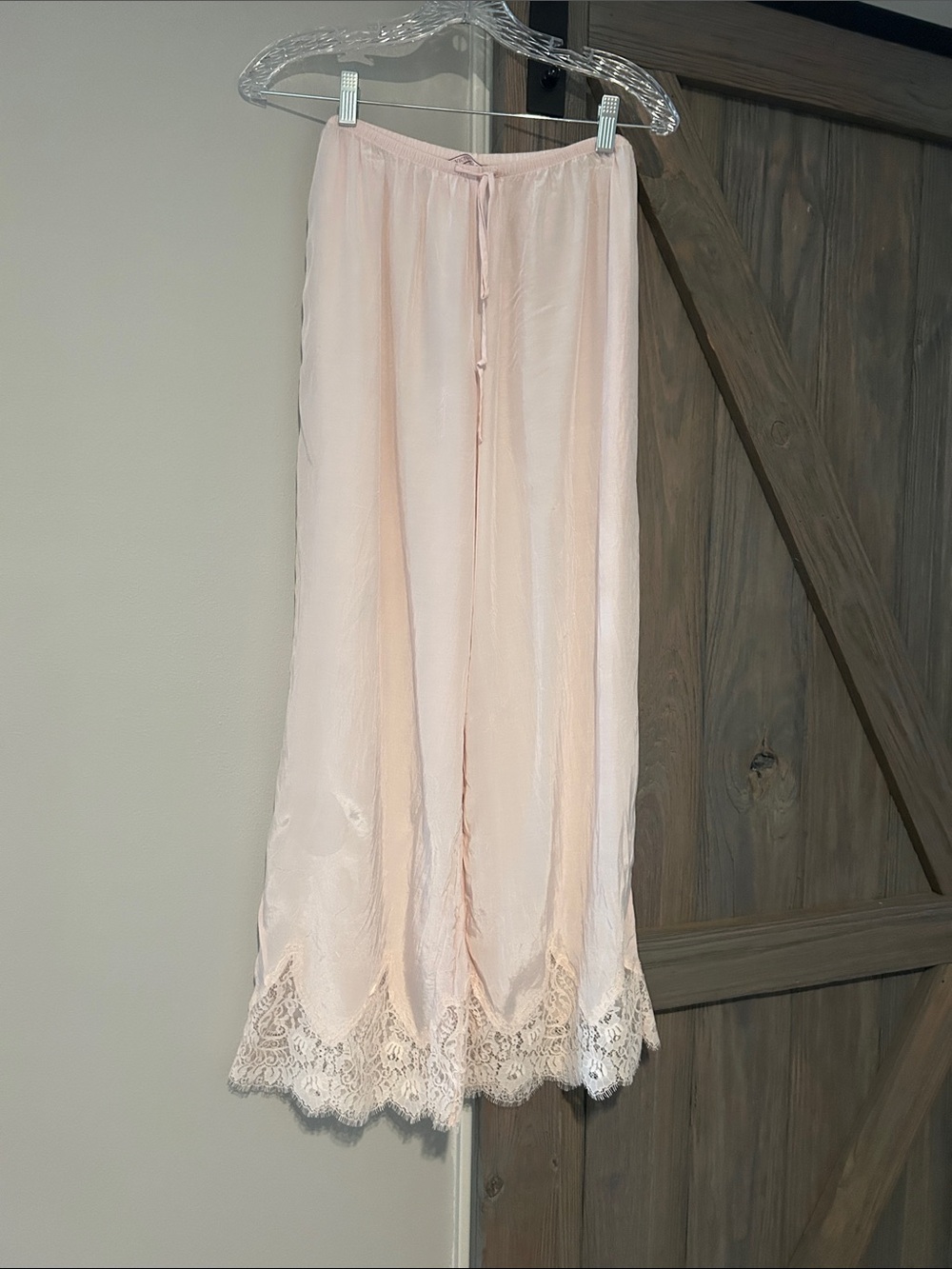 Victoria's Secret Pale Blush Lace-Trim Sleep Pants